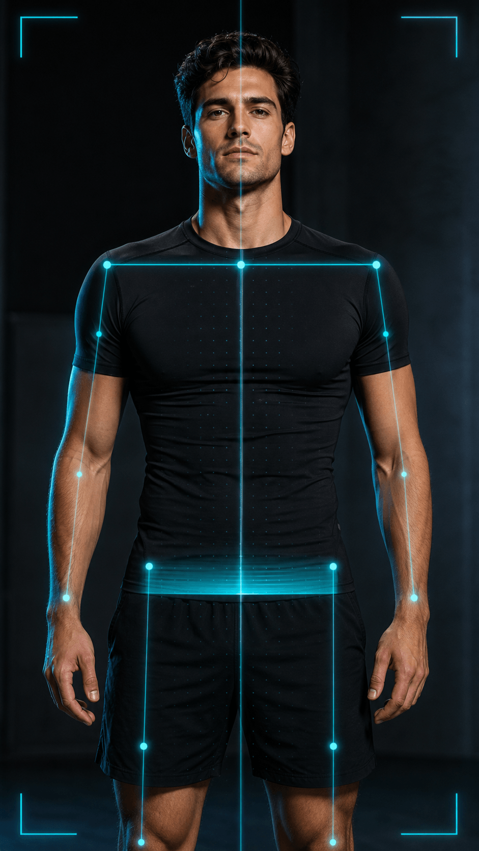 Handsome adult male positioned in the HyteMax body scanner